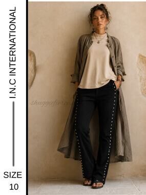 MSRP: $79 | ✨ I.N.C. International Concepts Studded Stretch Trousers – Size 10 ✨